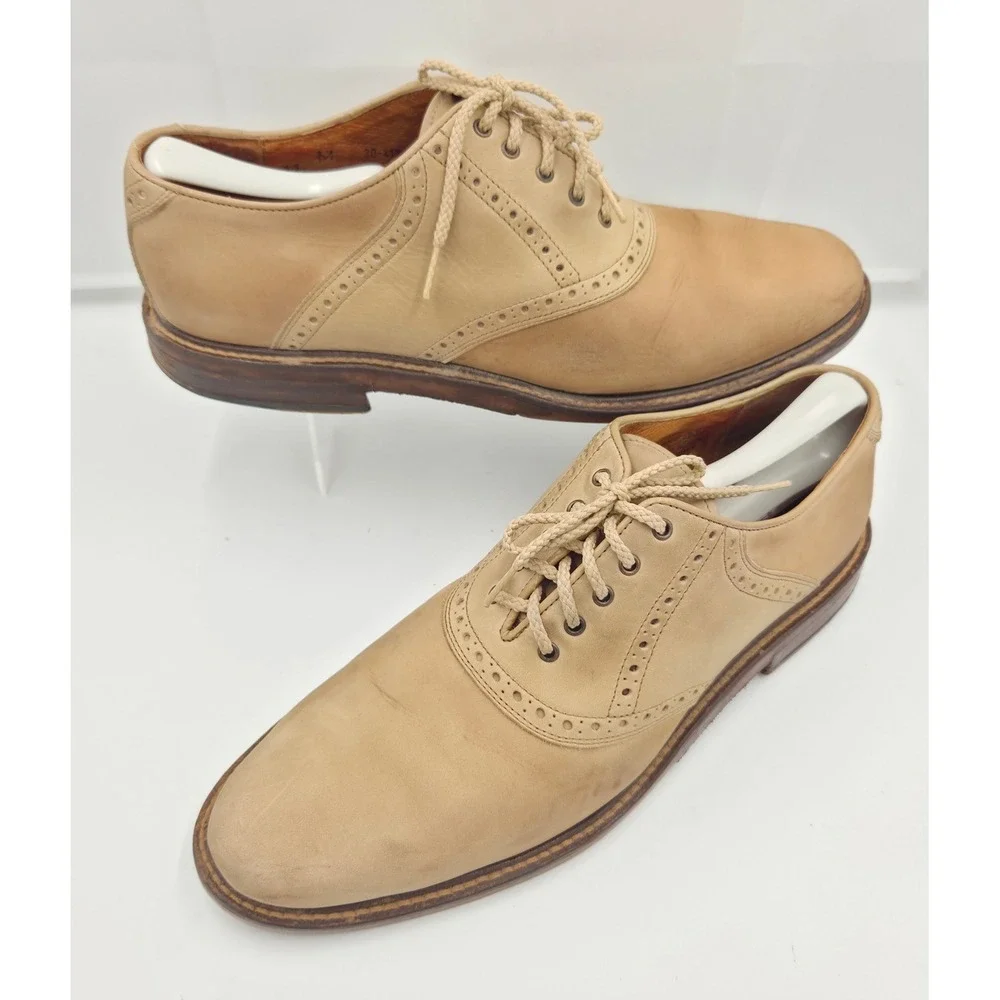 Cole Haan Mens Tan Beige Leather Saddle Shoes Oxfords 20-4173 Size 11 M